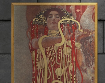 Klimt's Hygeia Art Print: Giclee Paper or Canvas, Textured 3D Effect