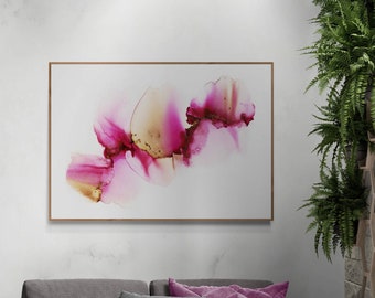 PINK EXPLOSION, original alcohol ink abstract Art Prints, Minimalist Art Prints, Giclee Premium Prints