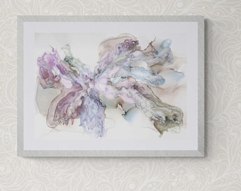Serene Embrace 2, original alcohol ink abstract Art Prints, Minimalist Art Prints, Giclee Premium Prints