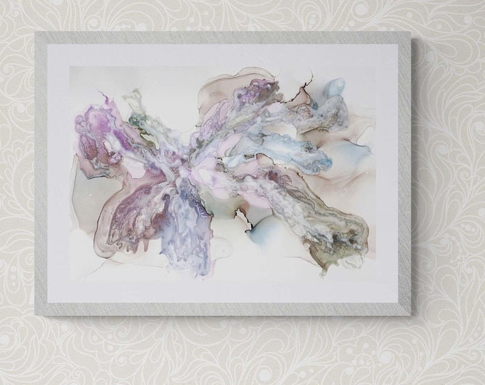 Serene Embrace 2, original alcohol ink abstract Art Prints, Minimalist Art Prints, Giclee Premium Prints