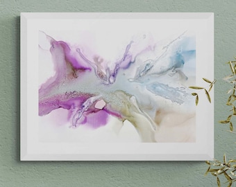 Serene Embrace 3, original alcohol ink abstract Art Prints, Minimalist Art Prints, Giclee Premium Prints