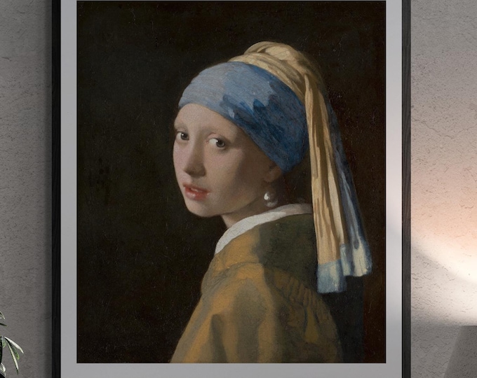 Girl with a Pearl Earring by Johannes Vermeer - Premium Reproduction Art Print on Canvas, Art Paper or 3D texture Canvas Art