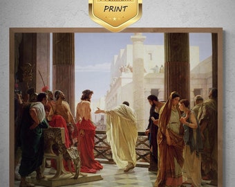 Ecce Homo Fine Art Print by Antonio Ciseri: Religious Canvas or Paper