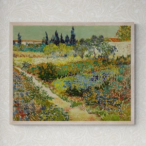 Vincent Van Gogh Print: Garden At Arles, Giclée Art Print, Heavyweight paper/ art canvas, 3D printed with texture and brush strokes