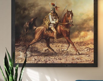 Alexander the Great Prints from original oil painting, World Conqueror Greek King, Hand Finished 3D Print, brush strokes, oversized wall art