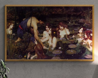 Hylas and the Nymphs Art Print: Waterhouse Giclée on Paper/Canvas