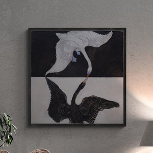 Modern Art Print, Hilma af Klint, The Swan no.1,Gallery Wall Print, abstract art, Premium Giclee,3D texture Canvas Art, Museum Print, Poster
