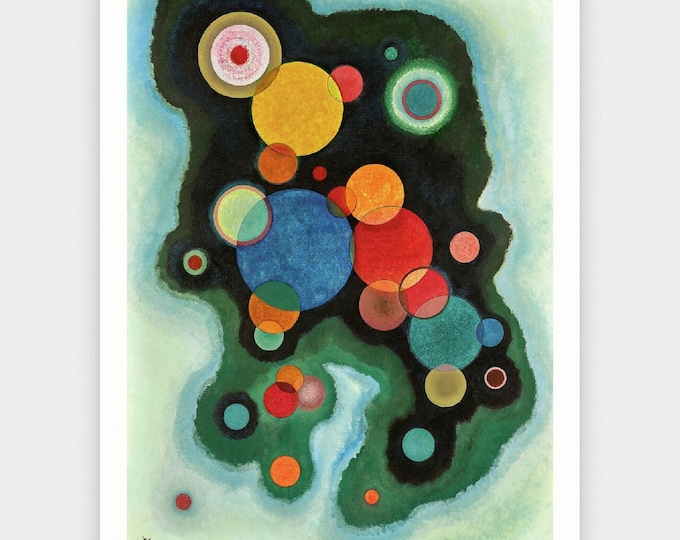 KANDINSKY Deepened Impulse Fine Art Prints, Art Deco Style, Giclee Paper / Canvas Prints, Poster , 3D Hand Finished Print with brush strokes