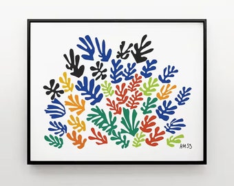 Henri Matisse La Gerbe Print, Colorful Abstract Floral, Minimalist Art