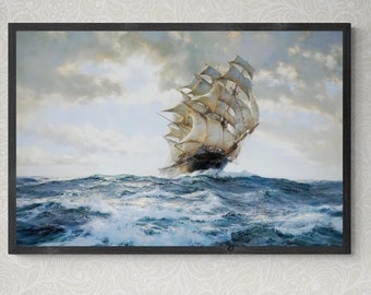 Montague Dawson Tall Ship Art Print | Nautical Seascape Poster