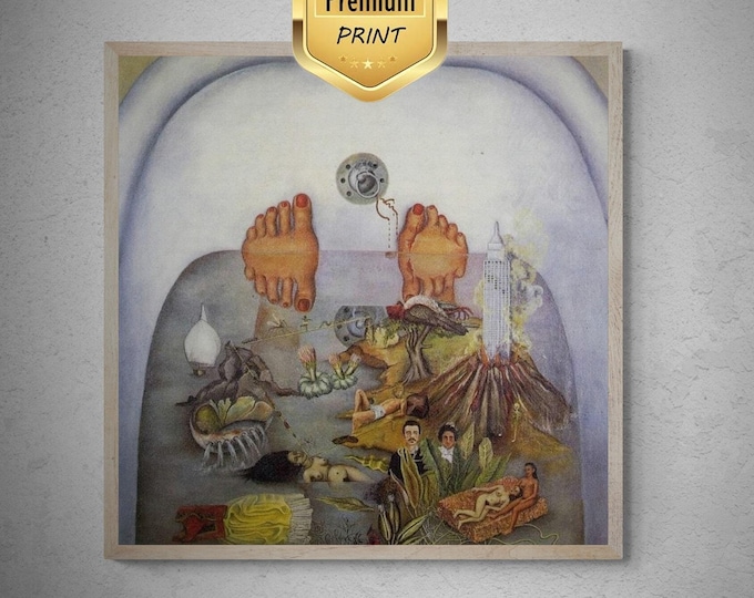 Frida Kahlo - What I Saw in the Water (1938) | Fine Art Print | Art Paper, Canvas & 3D Hand Finished Premium Texture Print