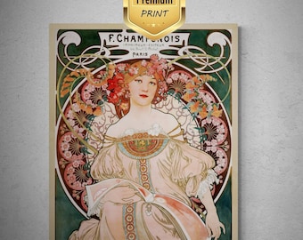 Alphonse Mucha "Champenois" Art Nouveau Fine Art Print