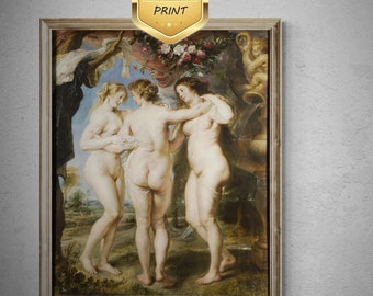 Timeless Masterpiece | Peter Paul Rubens - The Three Graces (1639) | Fine Art Print | Art Paper, Canvas & 3D Hand Finished Texture Print