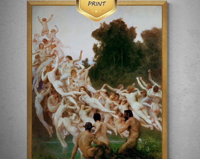 William Bouguereau - The Oreads | Fine Art Print | Art Paper, Poster, Canvas & 3D Hand Finished Premium Texture Print with brush strokes
