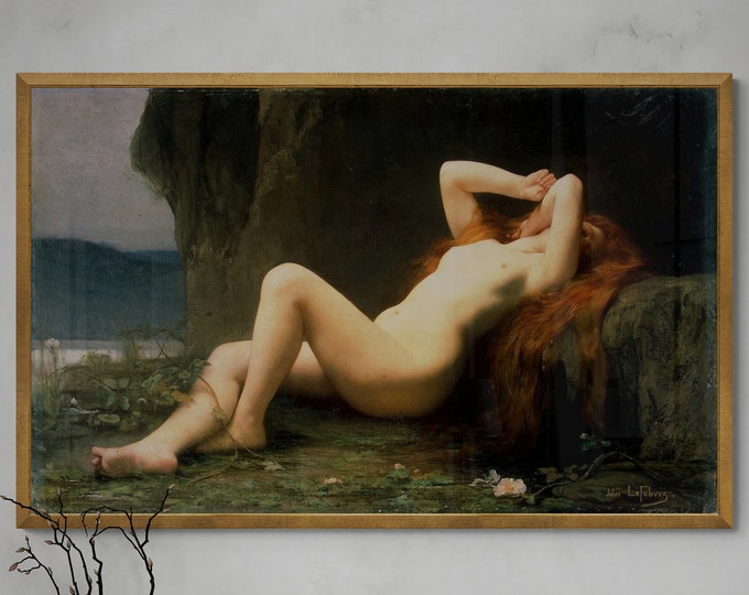 Mary Magdalene in the Cave by Jules Lefebvre | Museum-Quality Print on Canvas or Paper | Hand-Finished Brush Strokes for Oil Painting Look