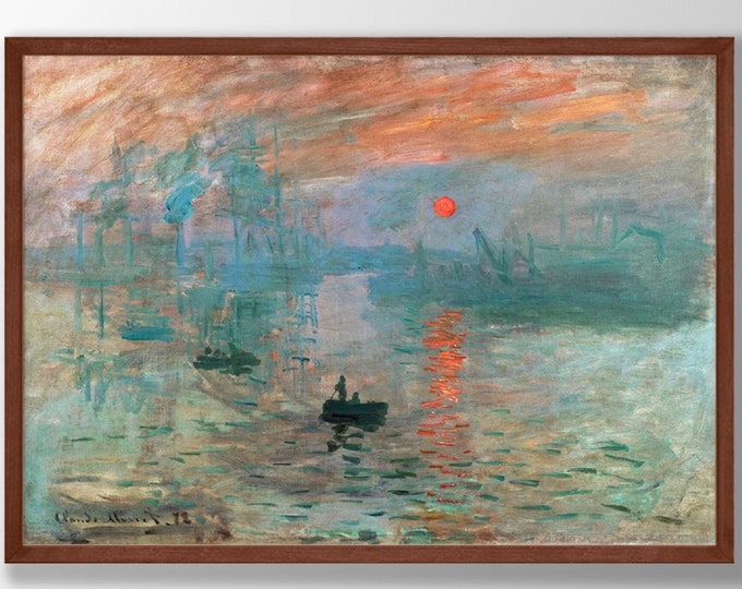 CLAUDE MONET, Impression Sunrise Fine Art Prints, Art Nouveau Print, Giclee Paper / Canvas Prints, Poster or 3D Hand Finished Premium Print
