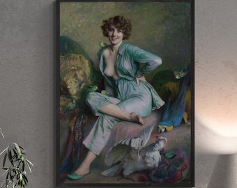 Émile Friant "The Familiar Birds" Giclée Print: Vintage Fine Art Reproduction