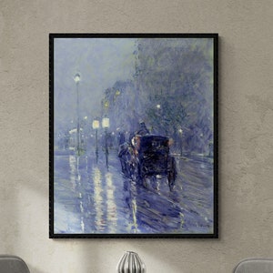 Childe Hassam Rainy Midnight Print: Giclee Leinwand oder Kunstpapier