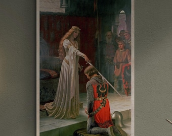 The Accolade Print on Canvas – Edmund Leighton, Chivalry Fine Art