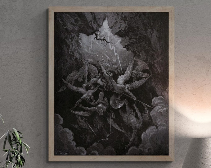 Divine Visions: Gustave Doré "Paradise Lost" Premium Giclée Art Print, Heavyweight paper/art canvas, 3D printed with texture