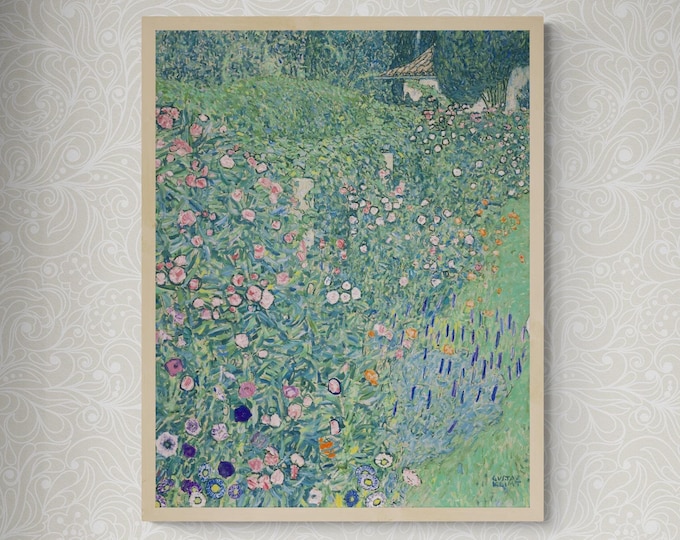 Gustav Klimt: Italian Garden Landscape Premium Giclée Art Print, Heavyweight paper/ art canvas, 3D printed with texture and brush strokes