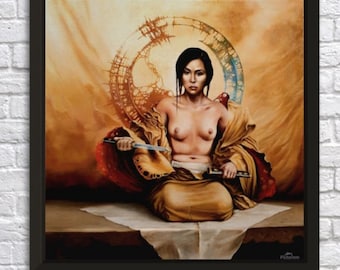 Japanese Woman Portrait Art Print | Sensual Asian Wall Decor