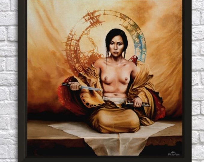 Japanese Sensuality Art Print | Archival-Quality Portrait of Japanese Woman | Unique Asian Home Decor | Elegant Wall Art | Original Artwork