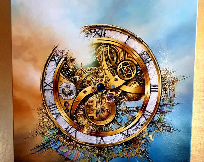 Modern Large Luxury Wall Art | Giclée Canvas Print of original oil painting "MYSTERY OF TIME" by Robert Zietara | signed by the artist