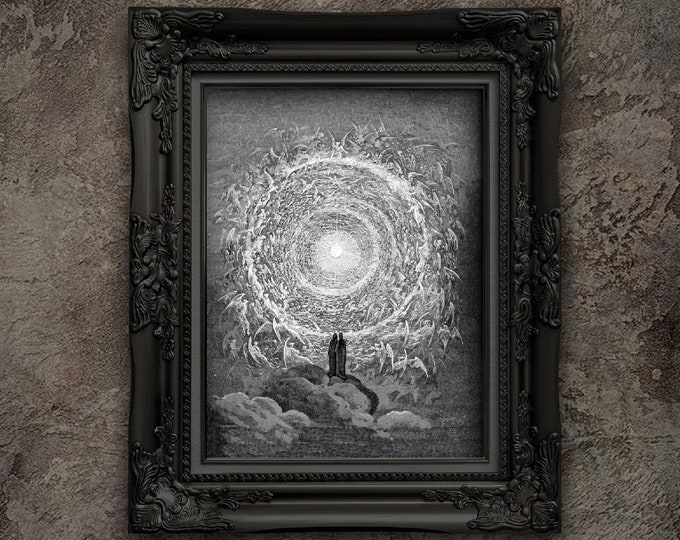 Gustave Dore, In the Empyrean, Paradiso Canto 31, The Empyrean, dark art decore, Giclee Canvas/ Art Paper prints or museum quality Poster