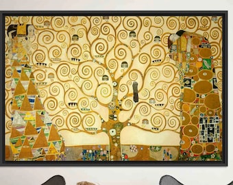 Gustav Klimt Tree of Life Giclée Canvas Art Print – Framed Nouveau Painting
