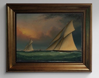 The Puritan Leading Genesta  Framed Oil Painting Print on Canvas, finished premium print with brush strokes looks like original oil painting