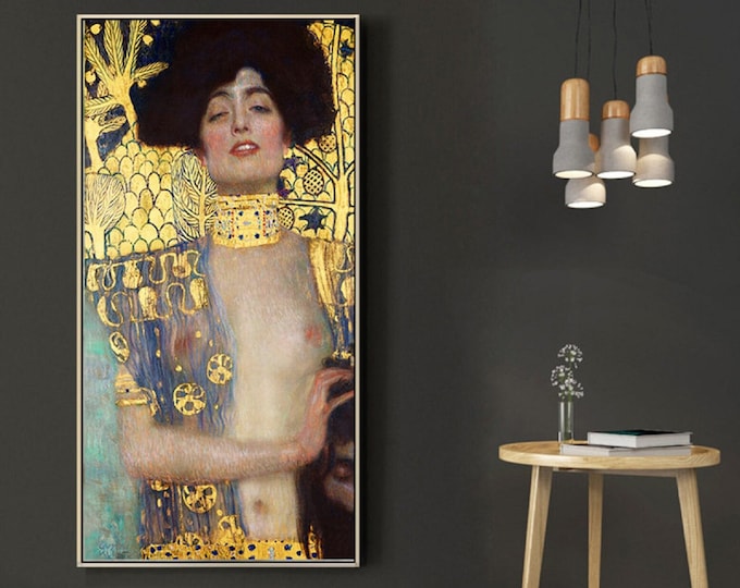 GUSTAV KLIMT - Judith and the Head of Holofernes, FineArt Paper, Museal Poster, Canvas or 3D Hand Finished  canvas Print with brush strokes