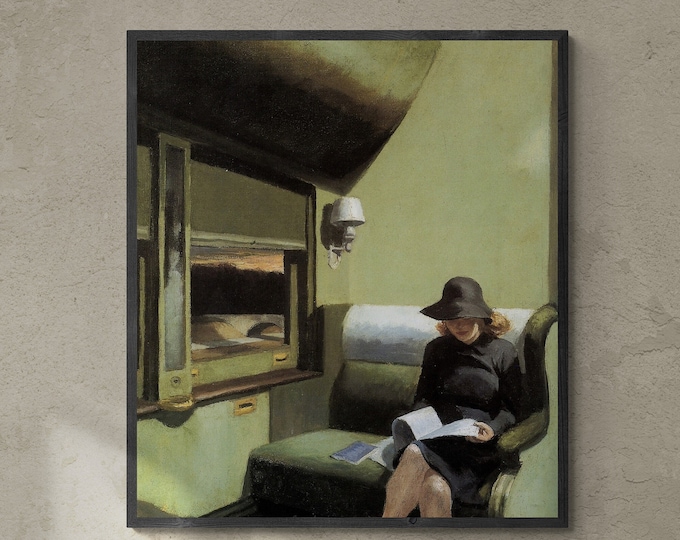 Edward Hopper "Compartment C" Train Art Print: Textured Canvas Giclée