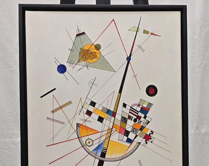 Kandinski art print: Delicate Tension #85, 1923, hand finished premium print with brush strokes and black floating frame looks like original