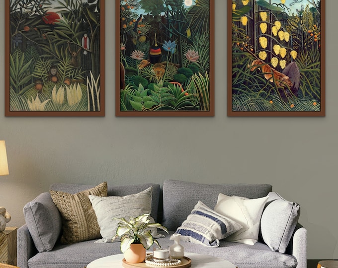 Henri Rousseau Art Prints: Tropical Jungle Set of 3