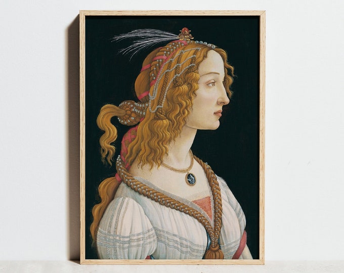 Portrait of a Young Woman by Sandro Botticelli | Museum-Quality Canvas or Heavyweight Paper Print in Large Sizes for Timeless Elegance