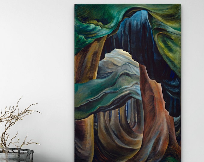 Emily Carr Print Canvas, Forest Columbia (1932) - Classic Painting Photo Poster Print Art Gift Wall Home Decor