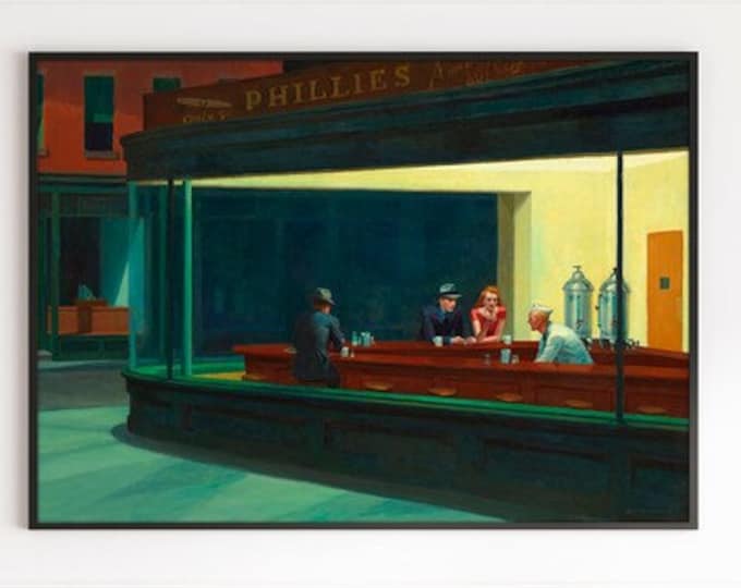 Edward Hopper Nighthawks Print: American Modern Art Reproduction