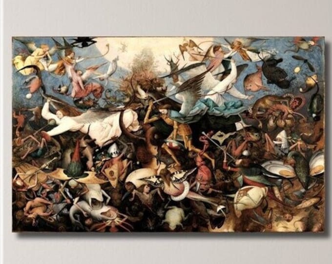 The Fall of the Rebel Angels by Pieter Bruegel, Heavyweight Giclee Art Print / Canvas Prints, Poster or 3D Hand Finished Premium Print
