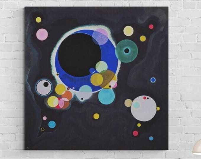 SEVERAL CIRCLES Prints, Wassily Kandinsky, large abstract wall art, Giclee paper Heavyweight paper / real art canvas
