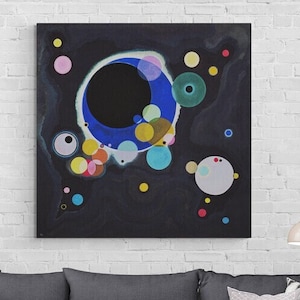 SEVERAL CIRCLES Prints, Wassily Kandinsky, große abstrakte Wandkunst, Giclée-Papier, echte Kunst auf Leinwand