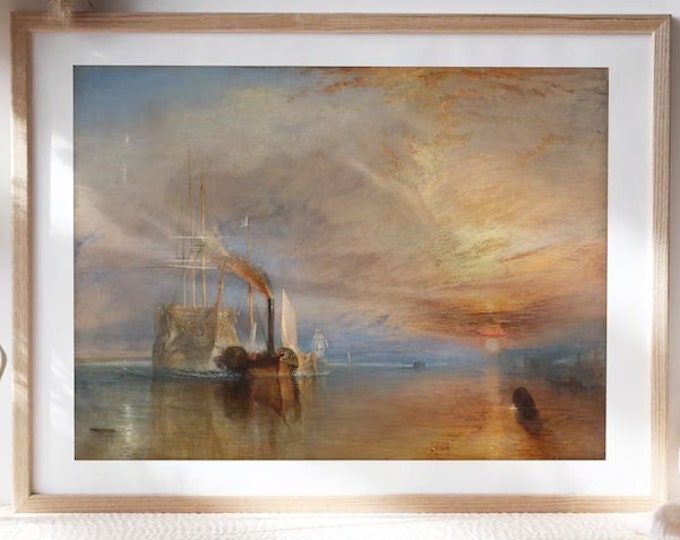 Sail into History: Giclee Print of J.M.W. Turner’s ‘The Fighting Temeraire, Home Decor Wall Art, Turner Gifts, Canvas Print Canvas Art