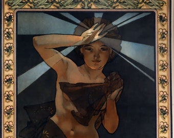 Alphonse Mucha's Morning Star Art Nouveau Print: Giclee Paper or Canvas