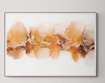 Autumn  Glimmer, original alcohol ink abstract Art Prints, Minimalist Art Prints, Giclee Premium Prints