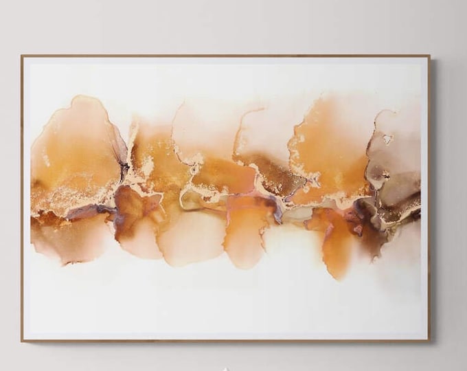 Autumn  Glimmer, original alcohol ink abstract Art Prints, Minimalist Art Prints, Giclee Premium Prints