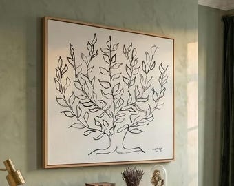 The Plain Tree Line by Henri Matisse, Canvas Print, Floating Frame and Brush Strokes