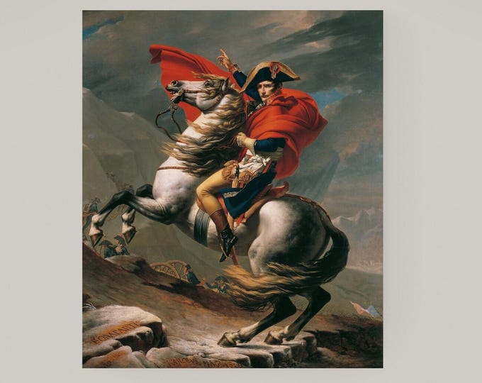 Napoleon Crossing the Alps  Giclee Canvas Print with Hand-Applied Brush Strokes