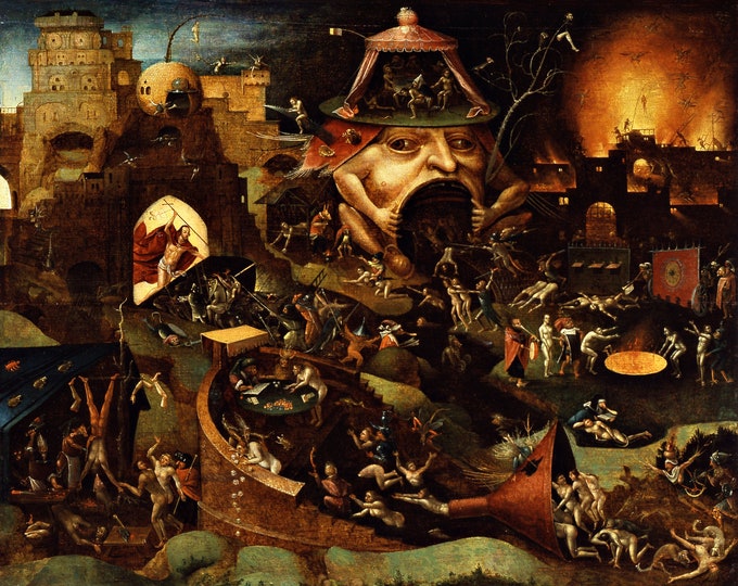 Hieronymus Bosch, Christ in Limbo ,Heavyweight paper / real art canvas, Print on canvas or paper, original large art,