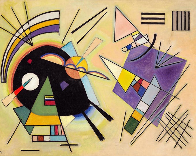 Black and Violet by Wassily Kandinsky, Giclee Print Reproduction Heavyweight print on Fineart paper or museum quality poster