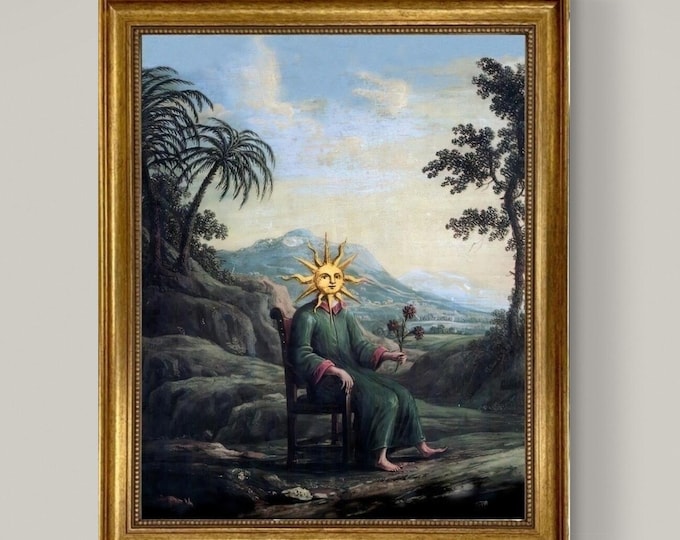 Alchemist Art Print: Clavis Artis, Gothic Alchemy Decor in Gold Frame